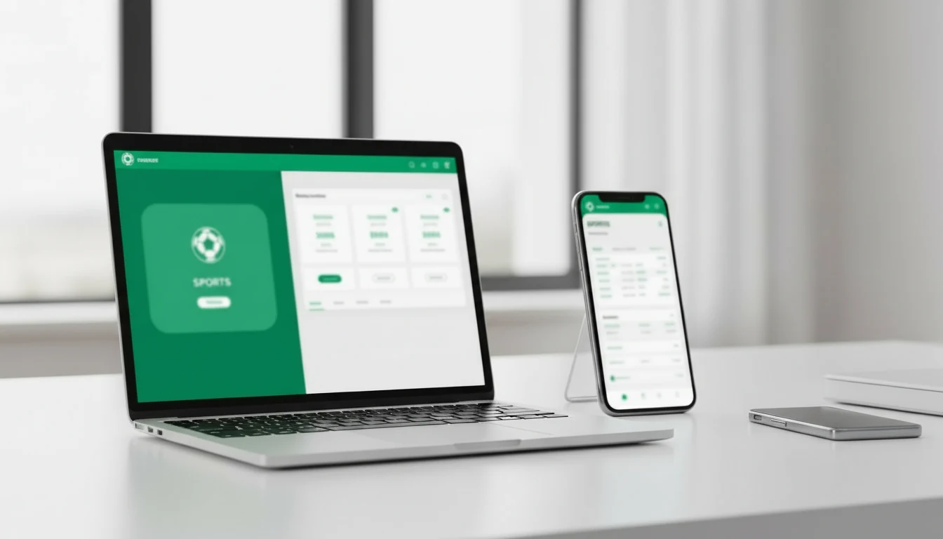 Laptop en smartphone tonen verschillende wedplatforms naast elkaar